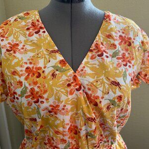 🌸 NY&C Floral Wrap Blouse – Size XL – NWT 🌸